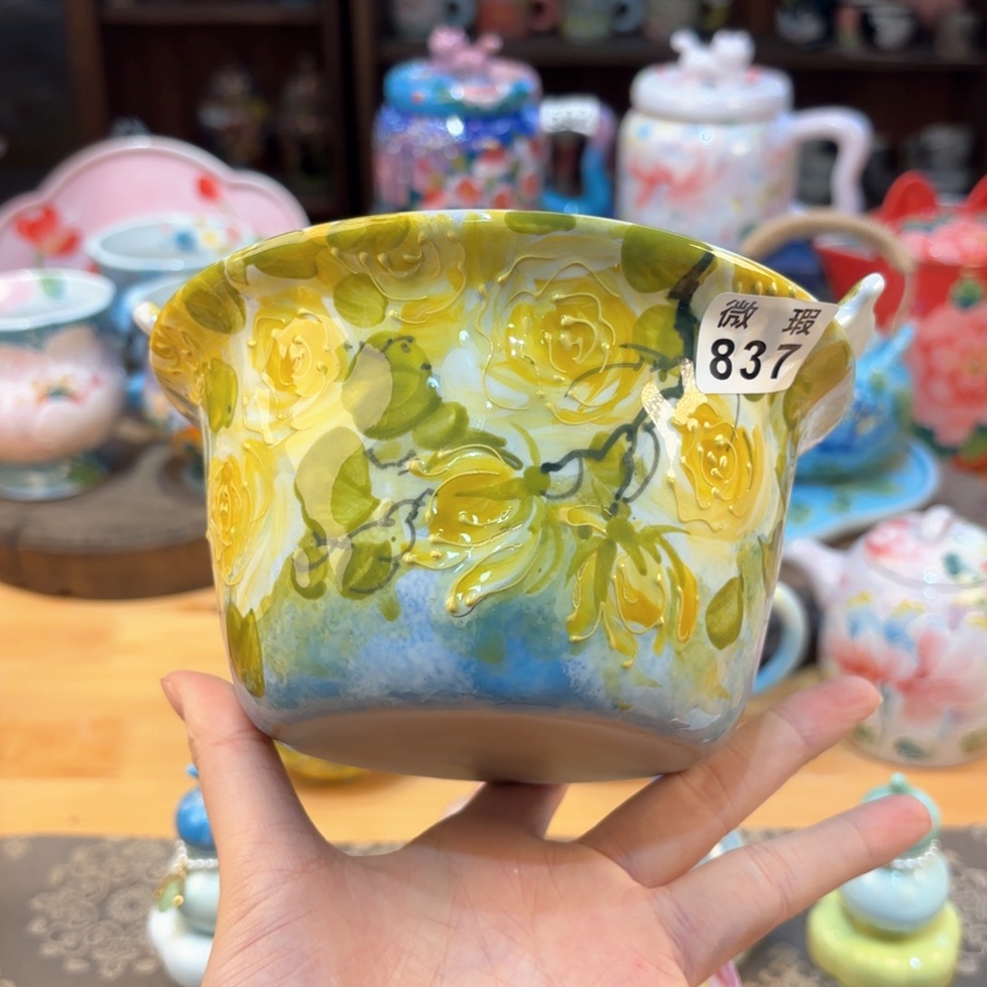 景德镇手绘高温釉下彩陶瓷茶具