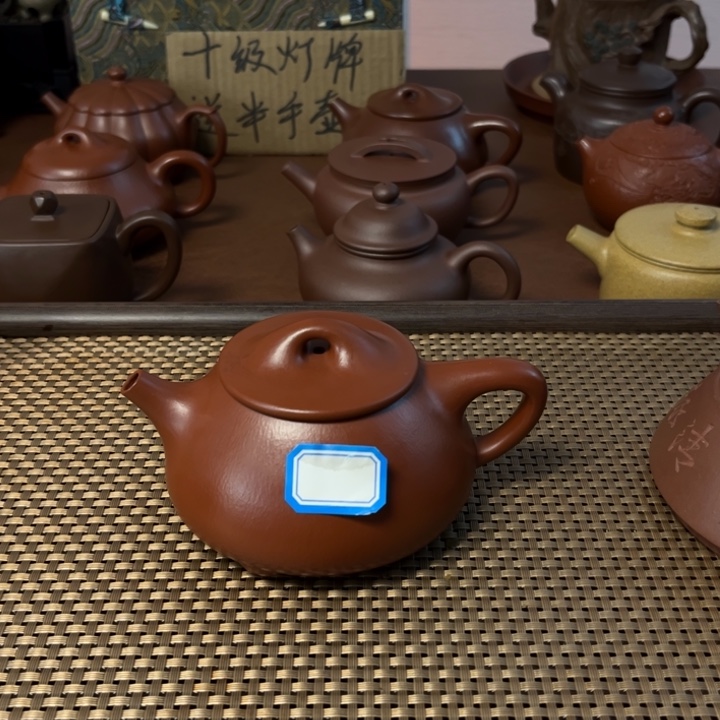 紫砂茶壶景舟石瓢朱泥全手工