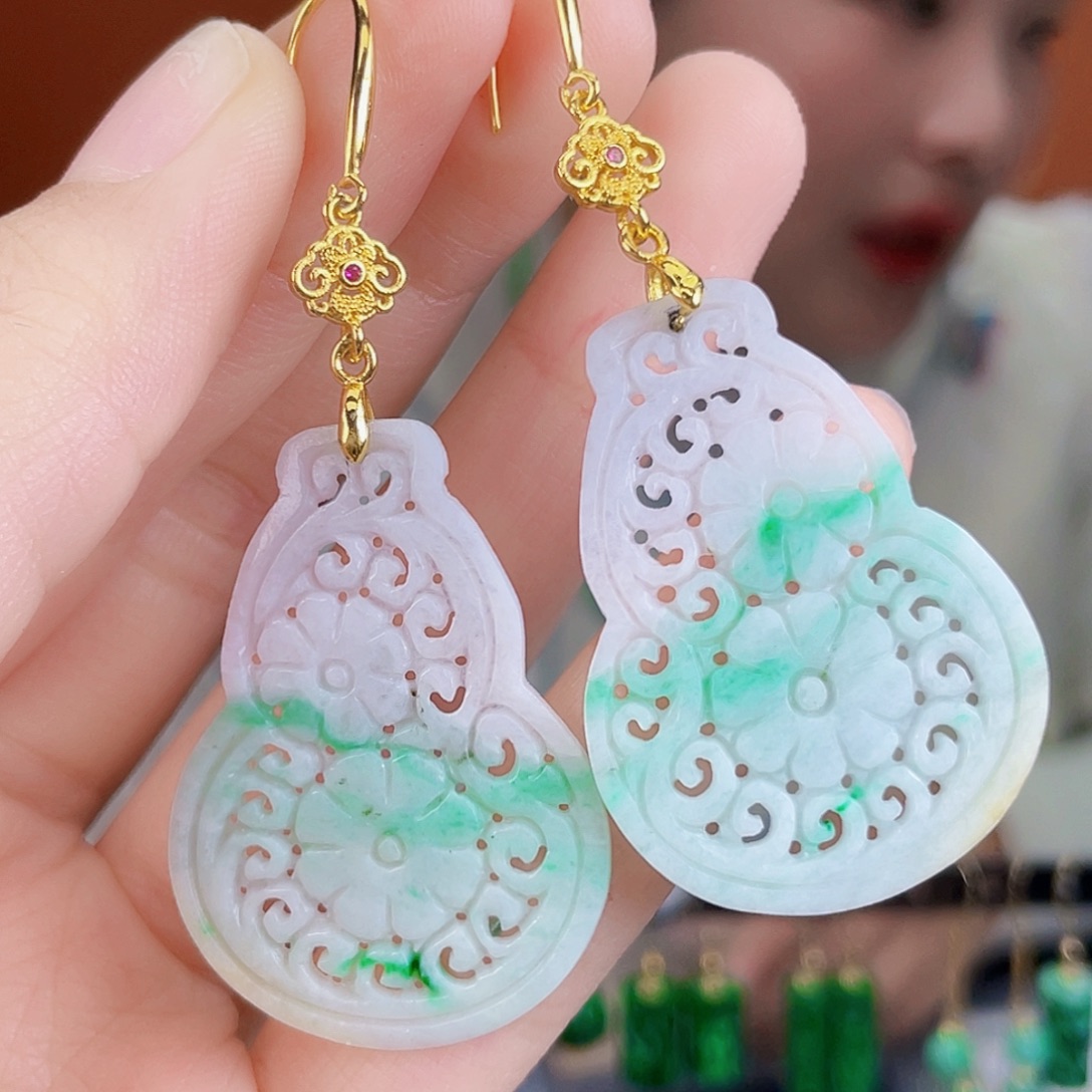 翡翠未镶嵌耳饰饰品