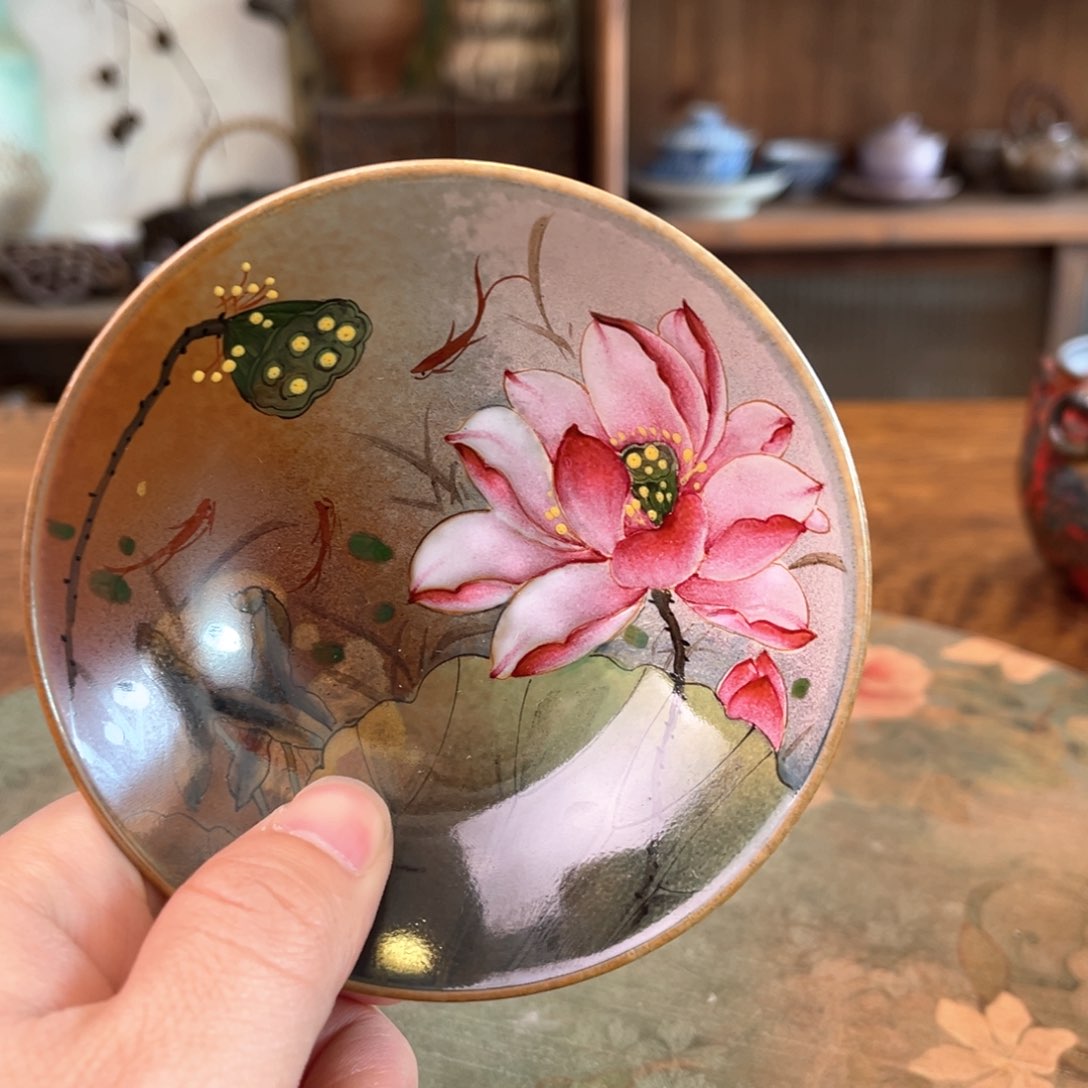 杯柴烧手工手绘陶瓷