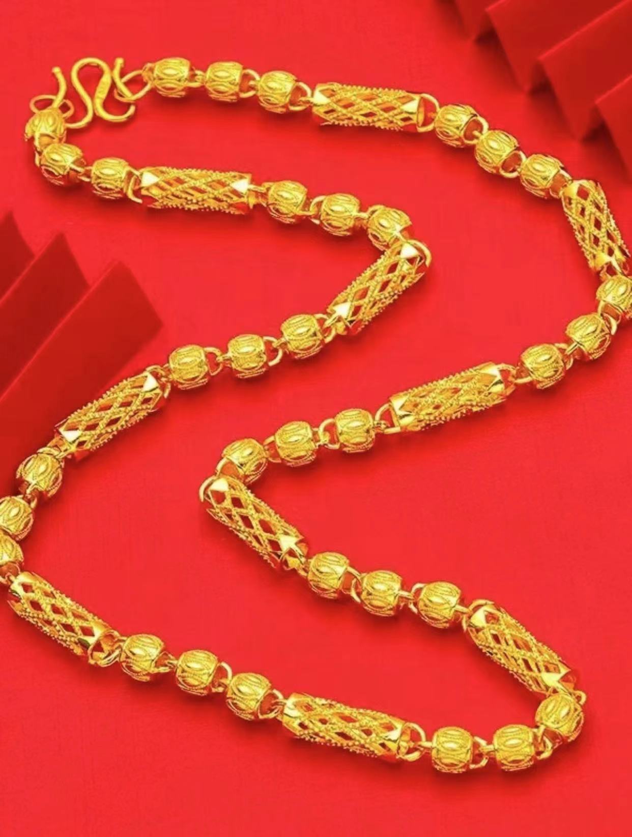 合金项链 2025新款【竹节镂空项链】男士时尚潮流百搭气质经典精工