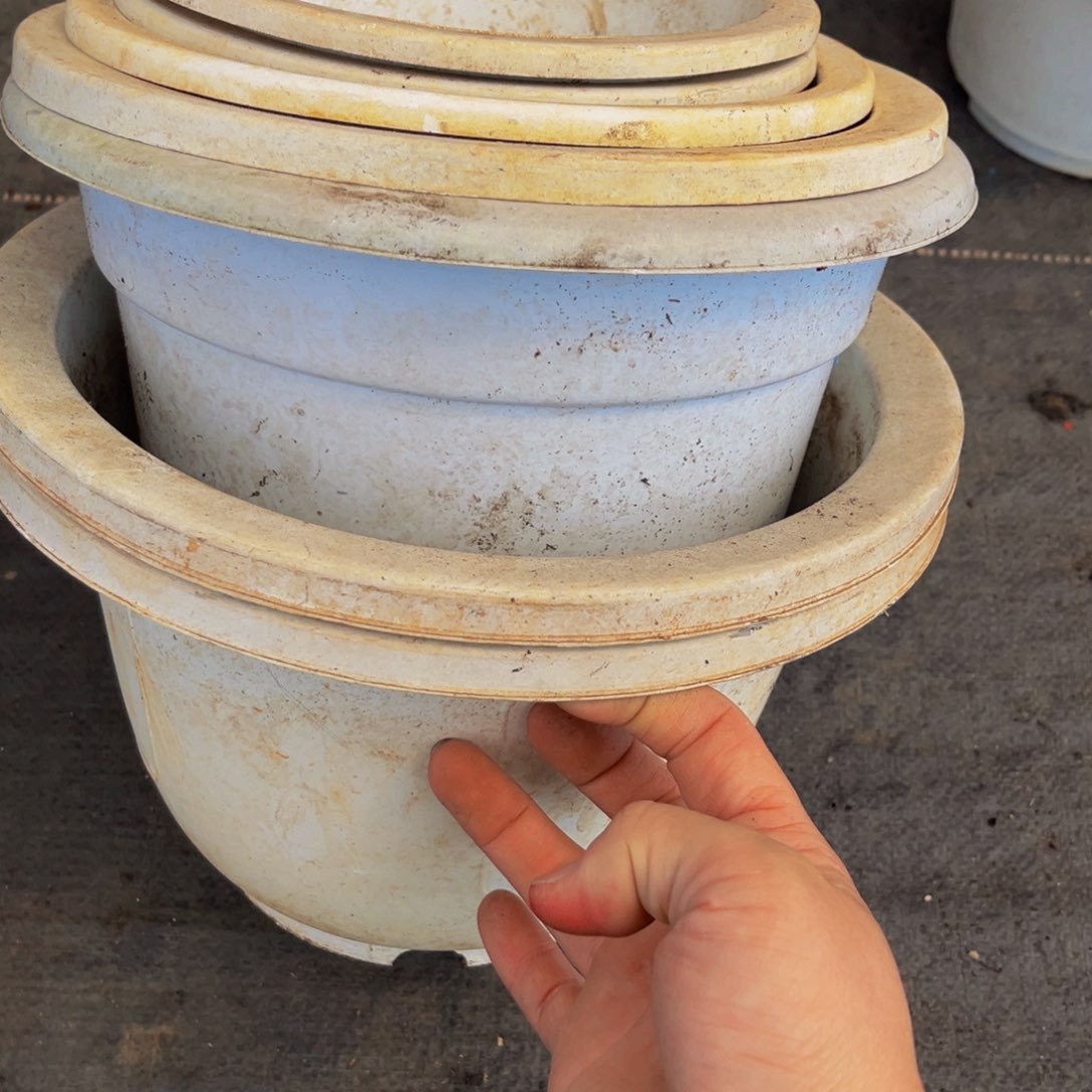 旧口径白圆盆大小混6个