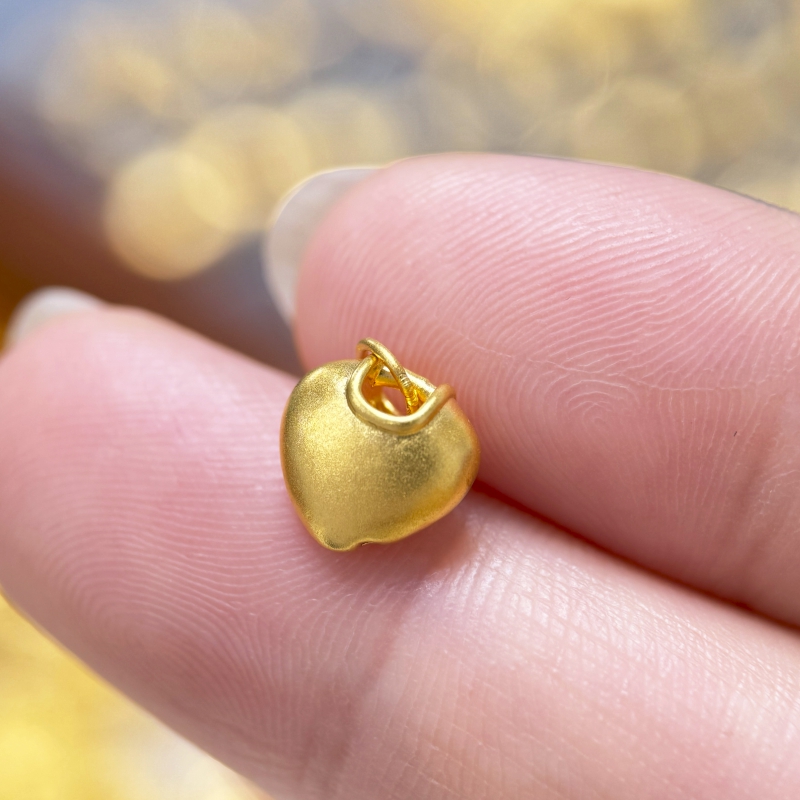 【金哆哆】足金999 爱心提溜 5D黄金编绳手串配件DIY