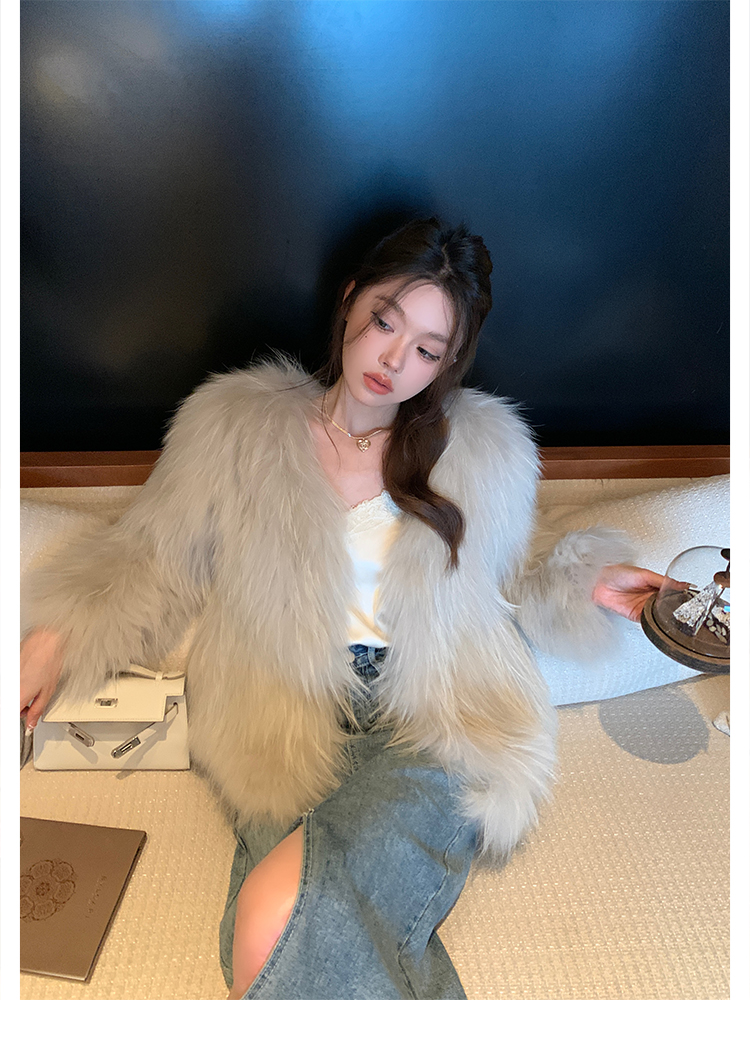 2025新款貉子毛编织皮草50衣长气质时尚网红同款反季爆款
