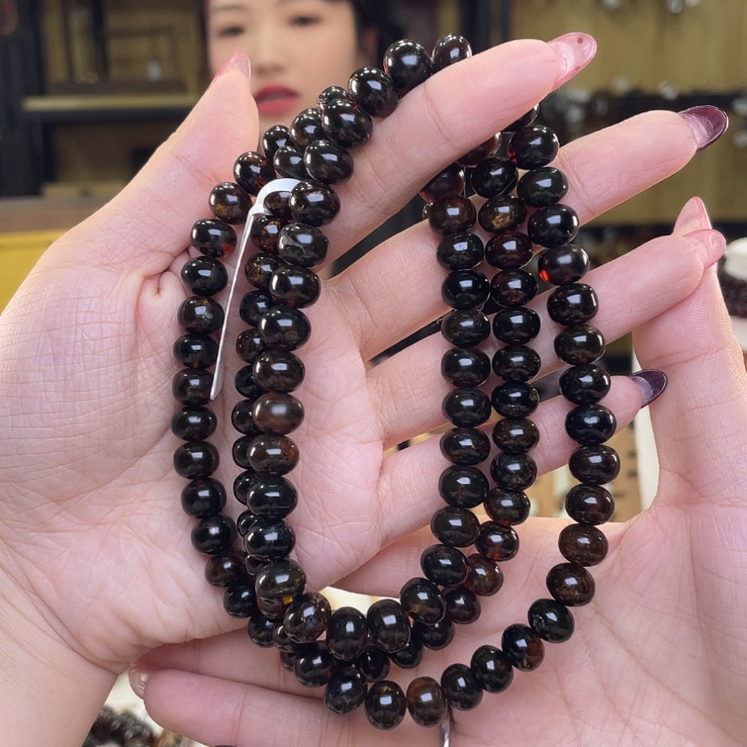 琥珀裸石未镶嵌C**哥抚顺琥珀9+翳珀108