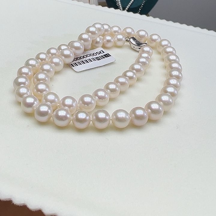 项链银S925镶嵌淡水珍珠➕8高品极光炫彩