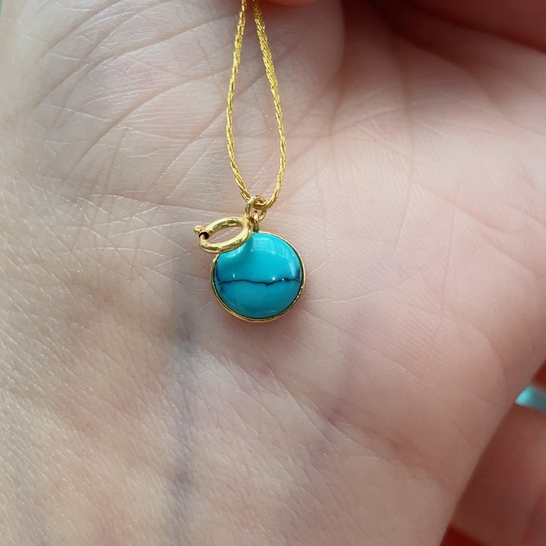 绿松石颈饰18K金镶嵌