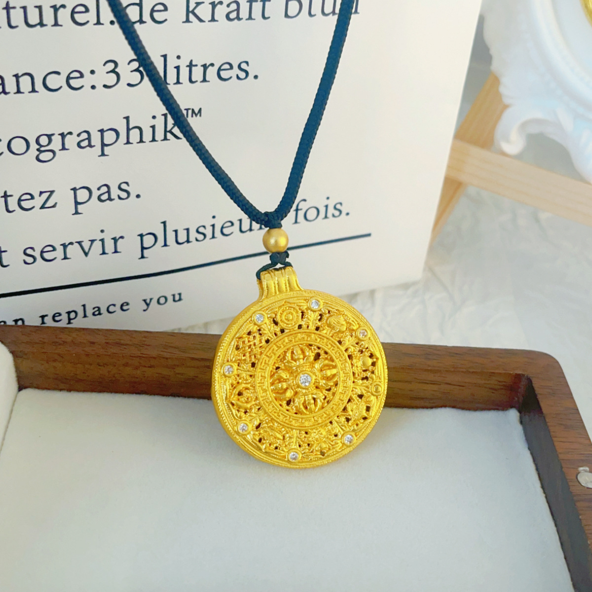 铜合金吊坠 HEMEI/赫美轻奢 八宝罗盘金刚杵吊坠镀K金