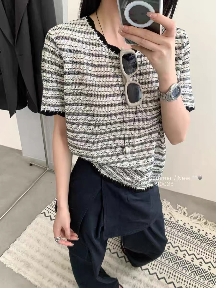 婷～短袖针织衫上衣
