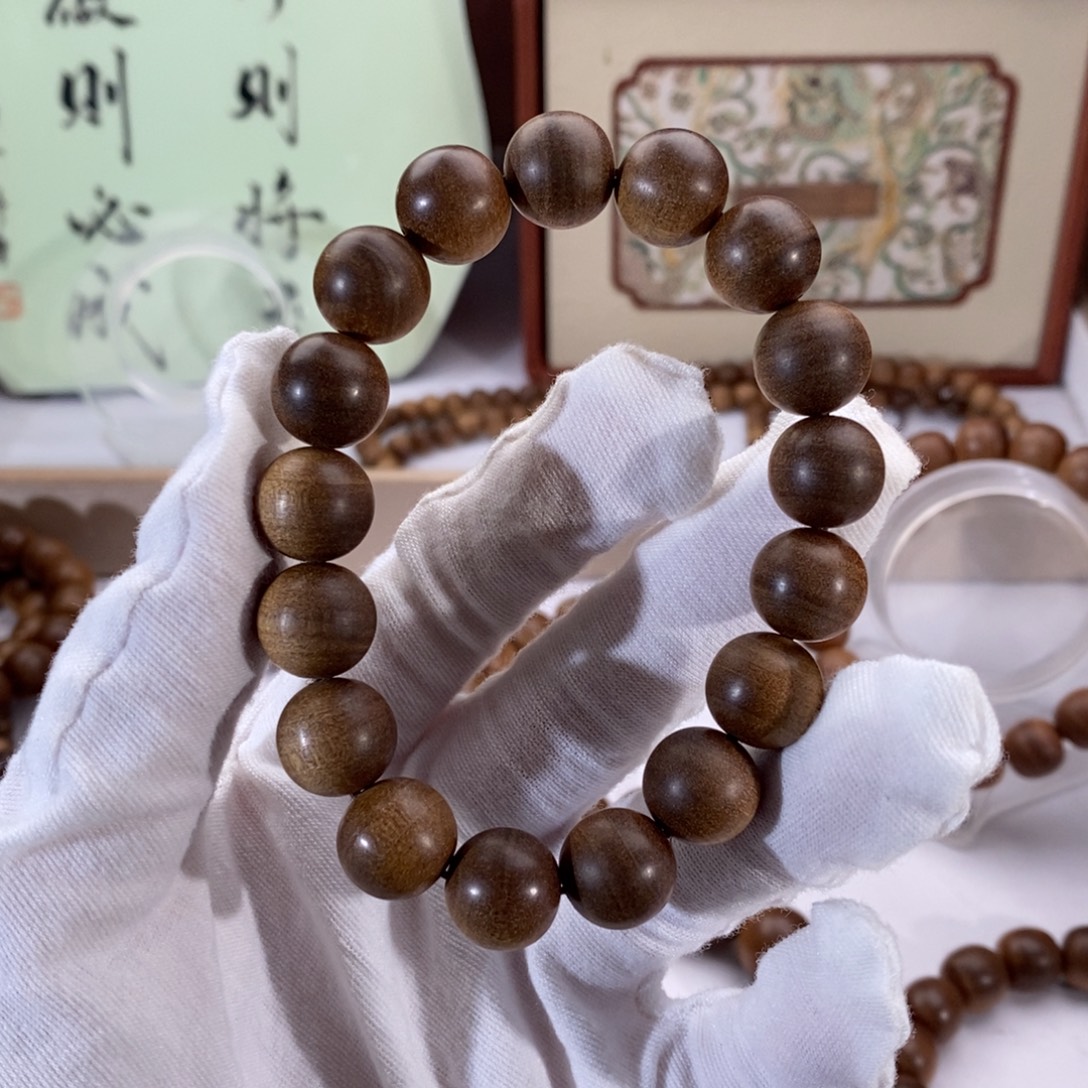 1***0檀香木手串/手链横纹黑肉12树心福利