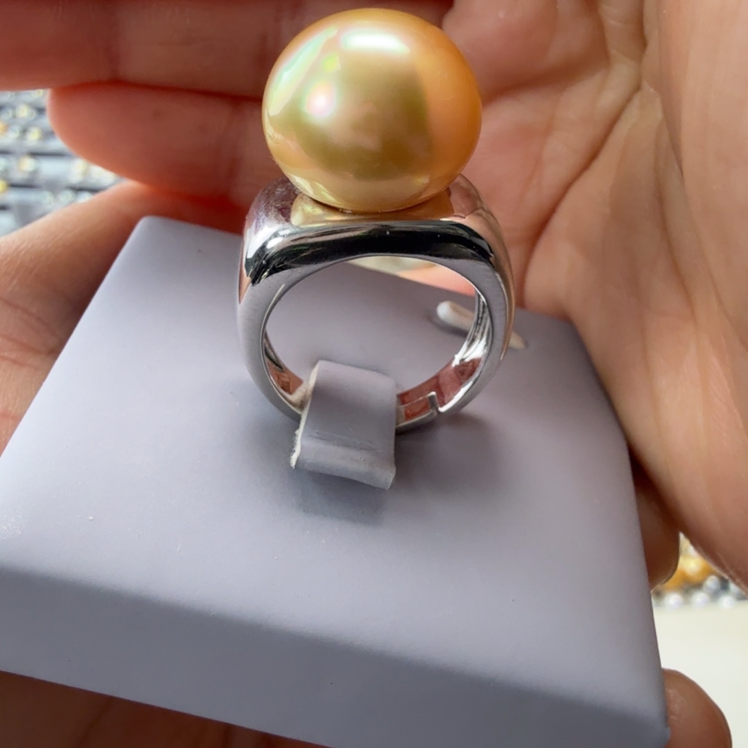 戒指银S925镶嵌海水珍珠15