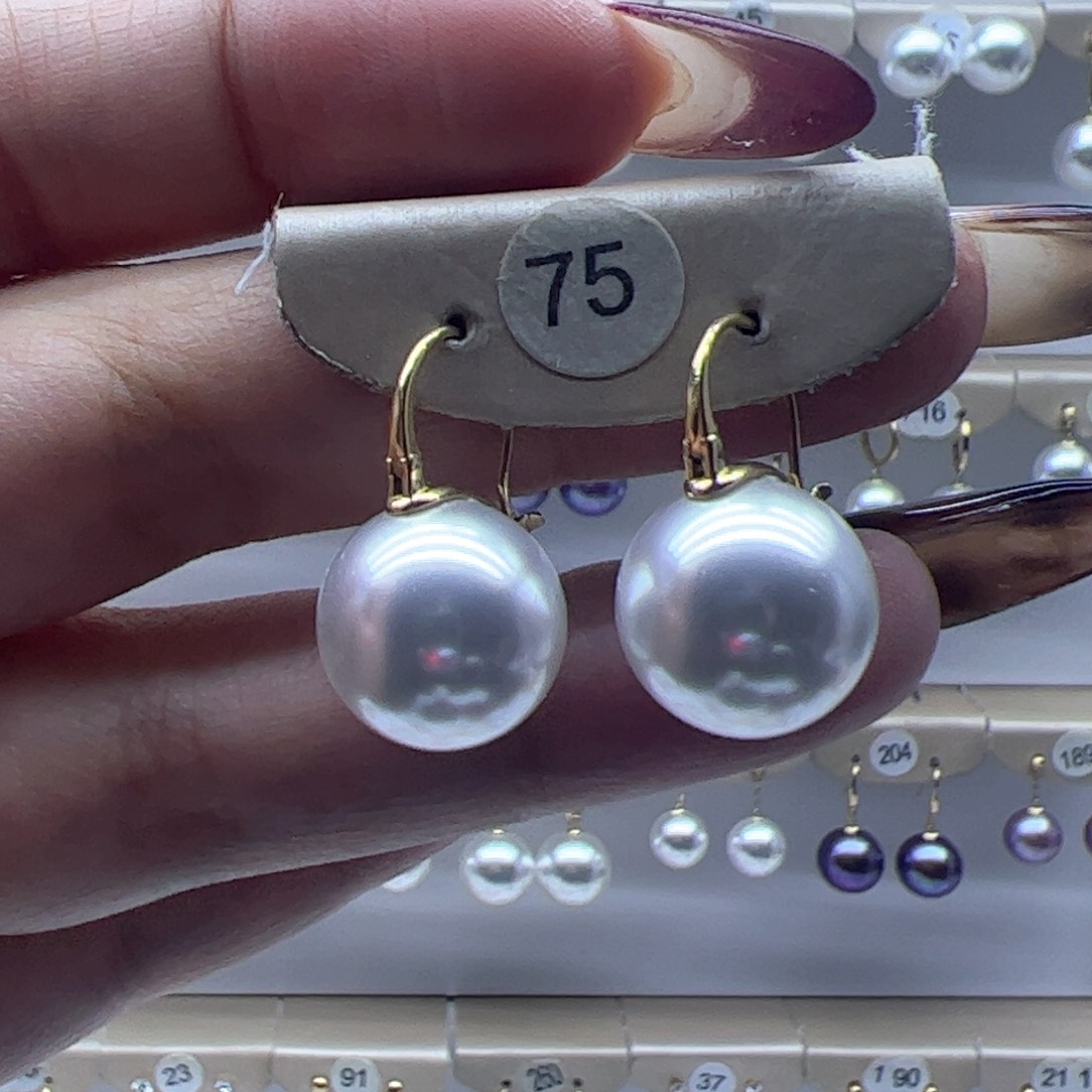 淡水珍珠耳饰18K金镶嵌