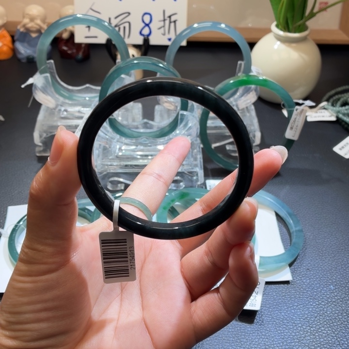 未镶嵌手镯翡翠黑乌鸡