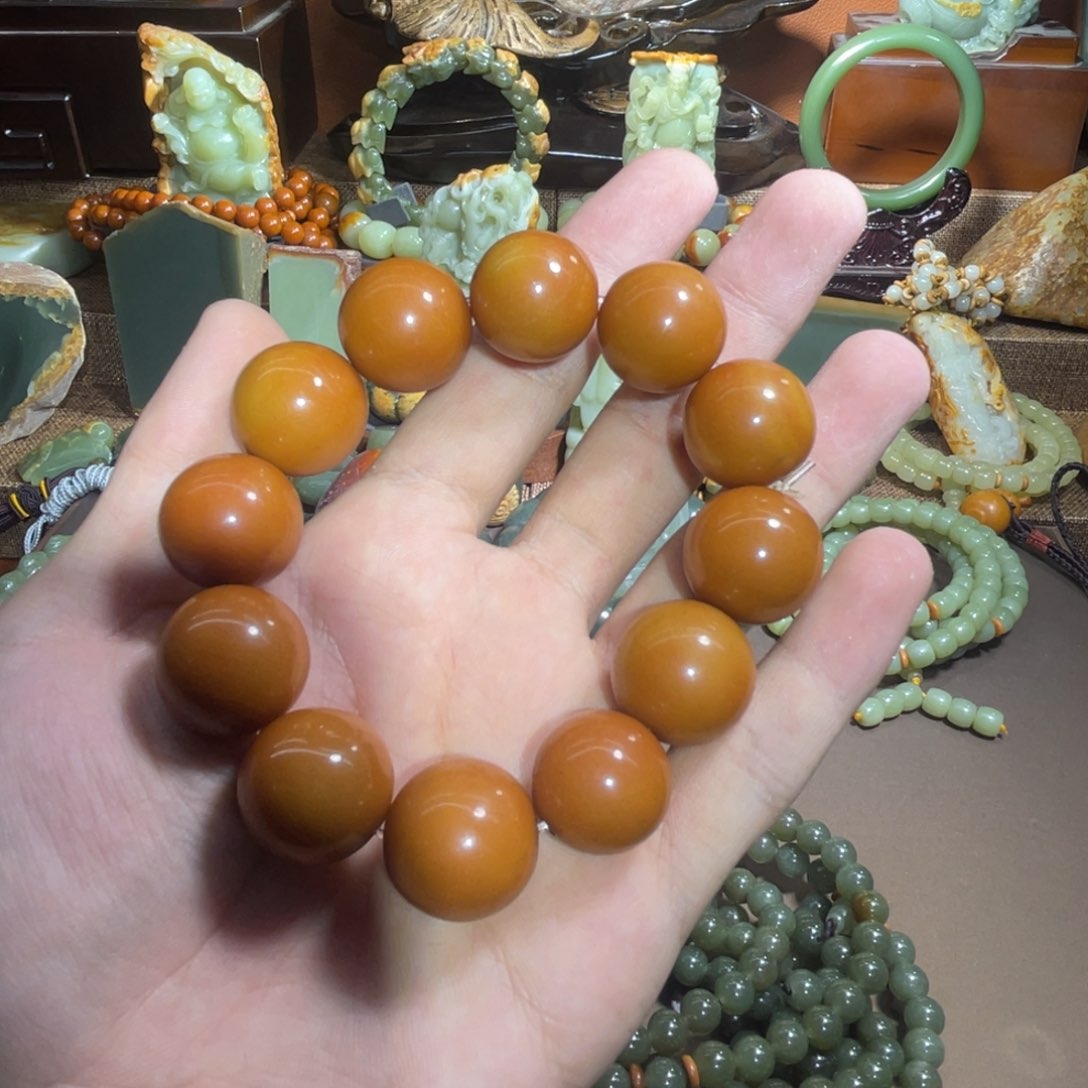 透闪石质玉手链卡20未镶嵌