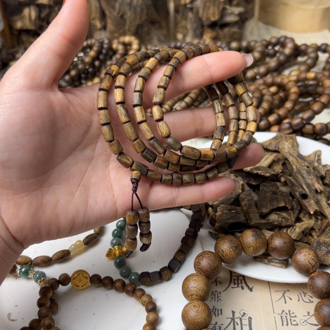 沉香沉香碎屑桶珠多圈15克