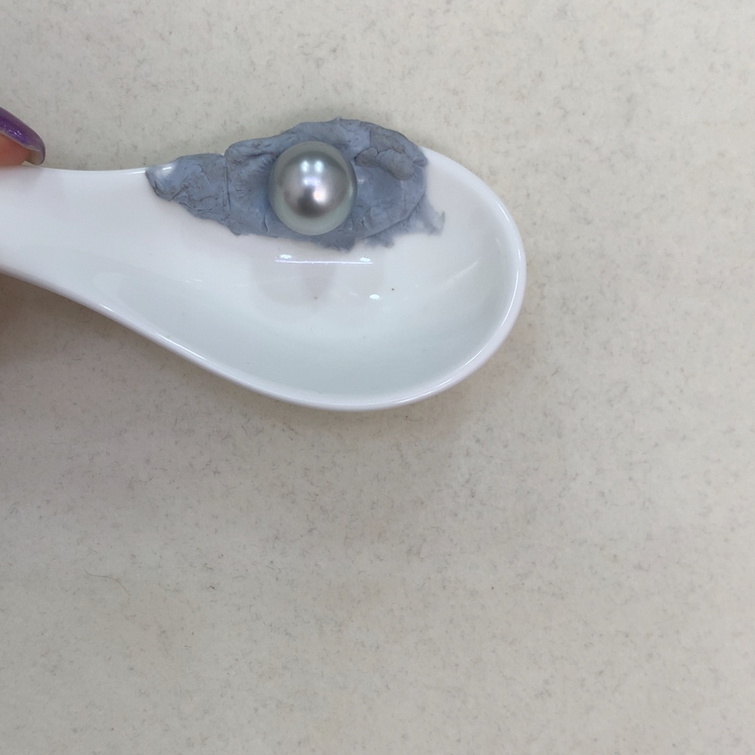 今***点海水珍珠裸珠13.2mm铂金灰裸珠玉