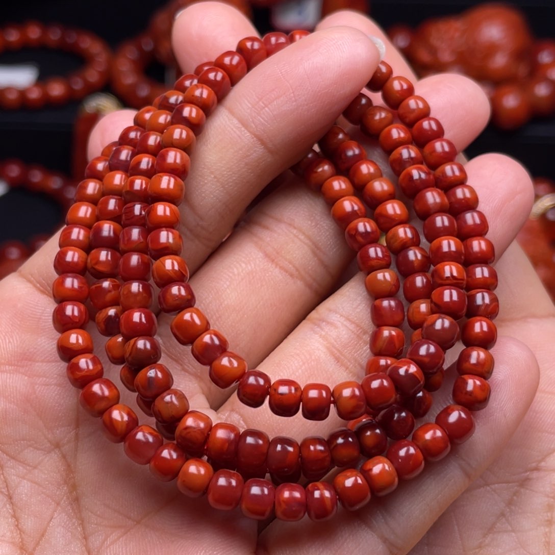 南红玛瑙珠宝奇石未镶嵌多圈5mm