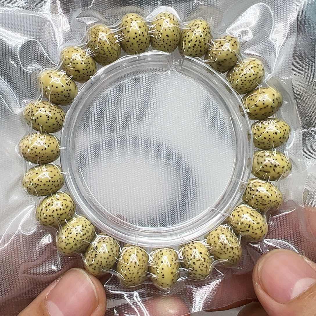星月菩提手串41荣耀鸡油黄星月菩提单圈14苹果