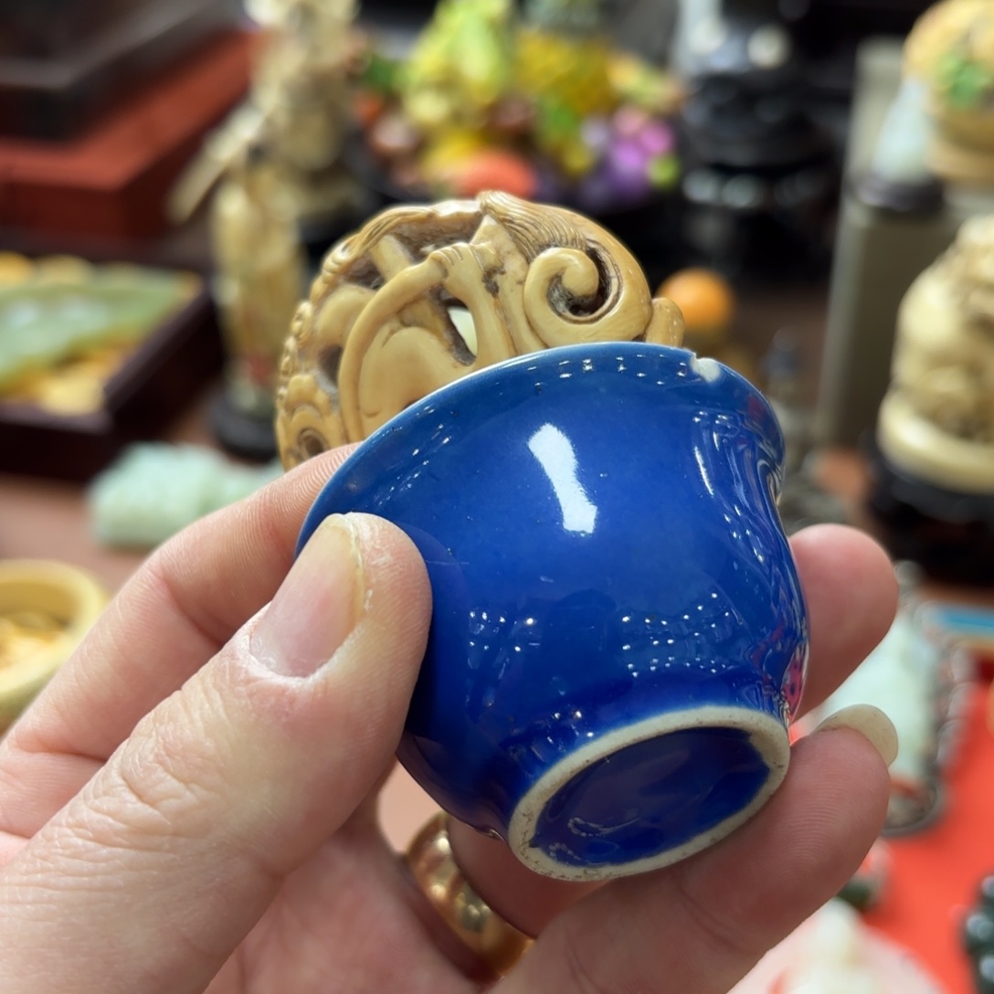 之***鹰瓷片雕刻精美精致