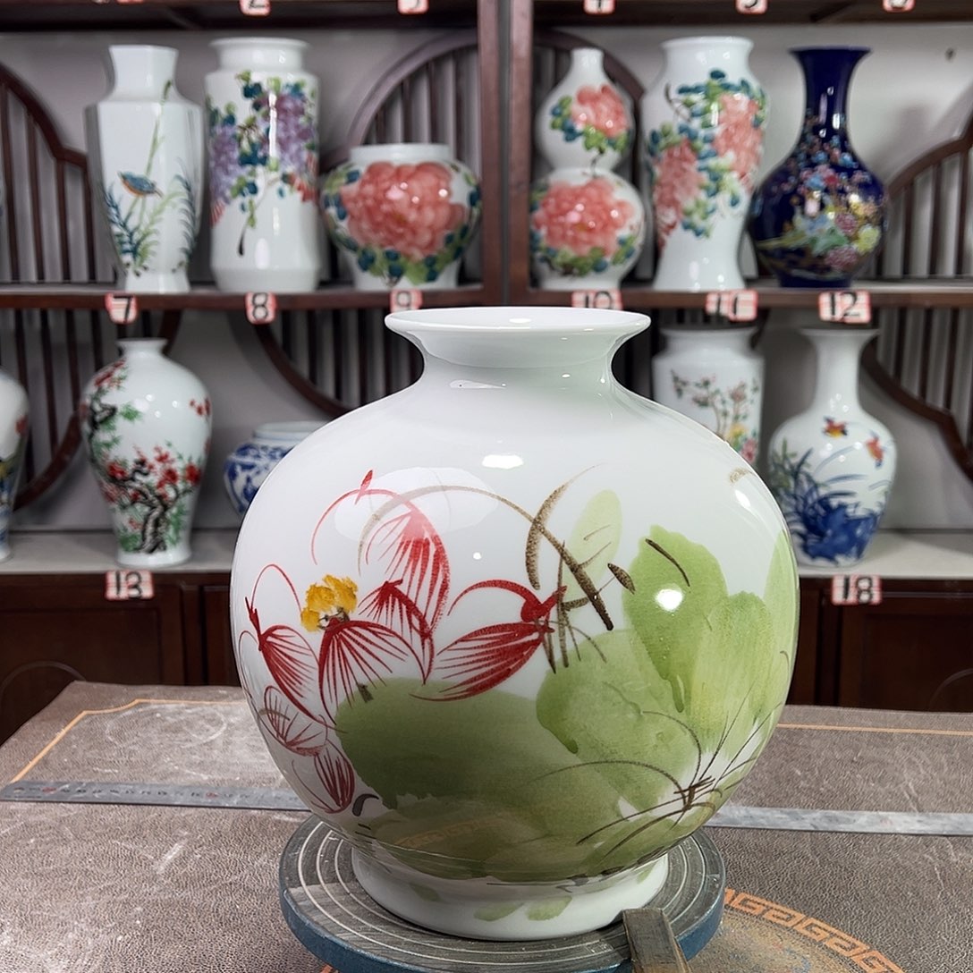 陶摆件景德镇陶瓷石荷花