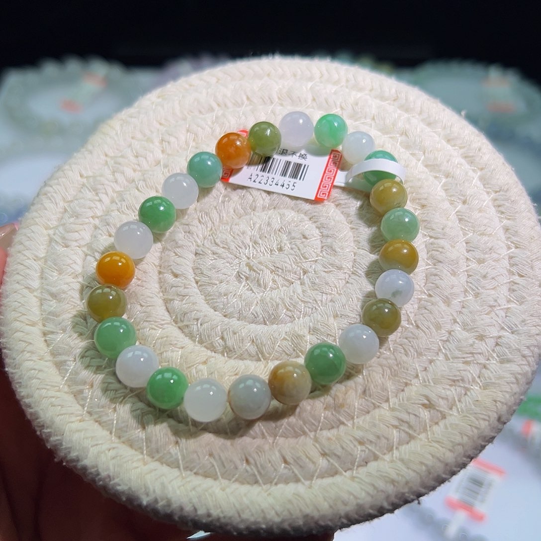 未镶嵌手链翡翠处理品不退不换 有瑕疵