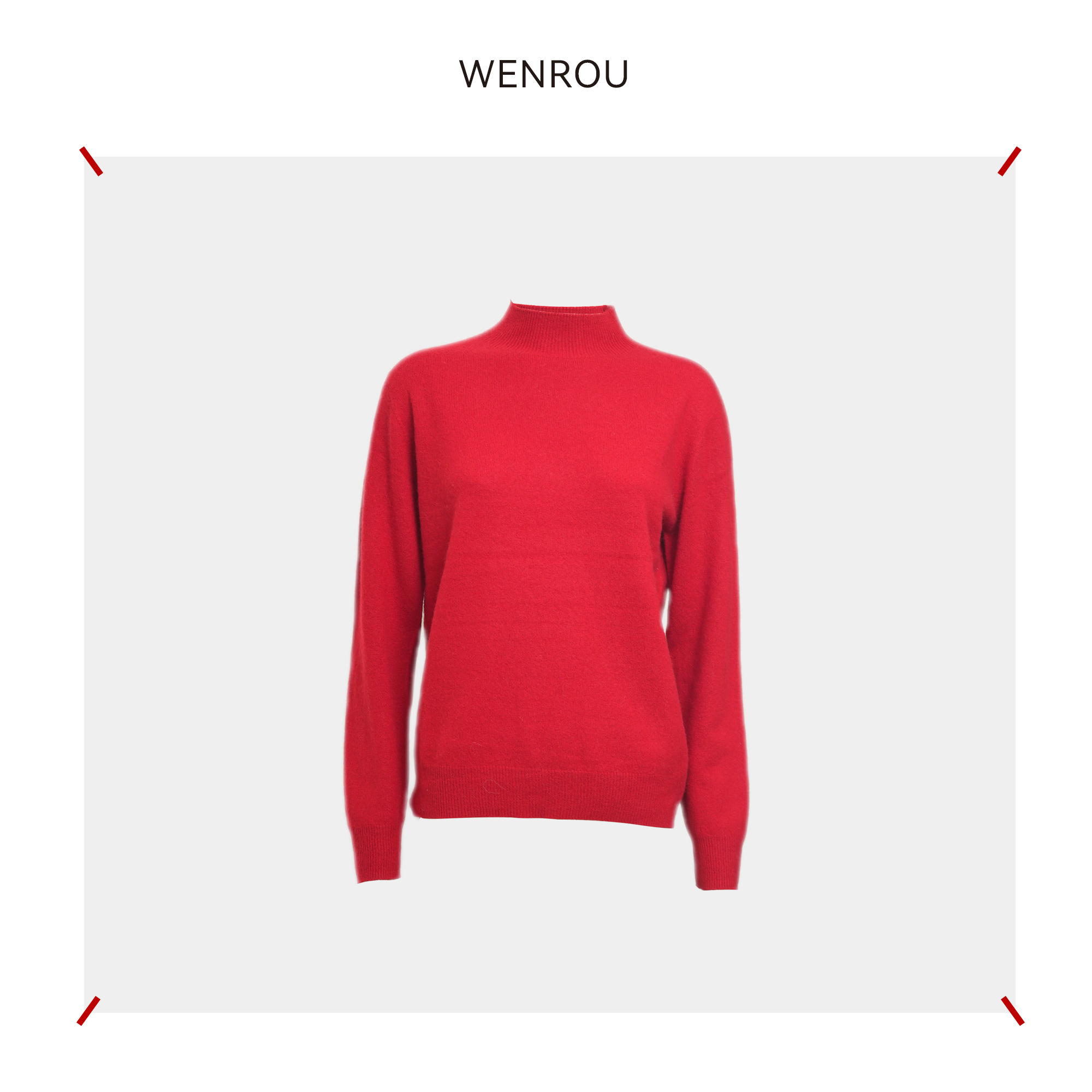 温柔自知 2024冬新 时尚半高领 款休闲打底内搭羊绒衫8301