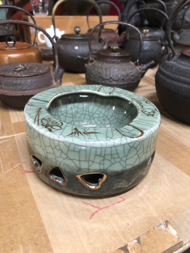 金标相马烟灰皿茶具零配件