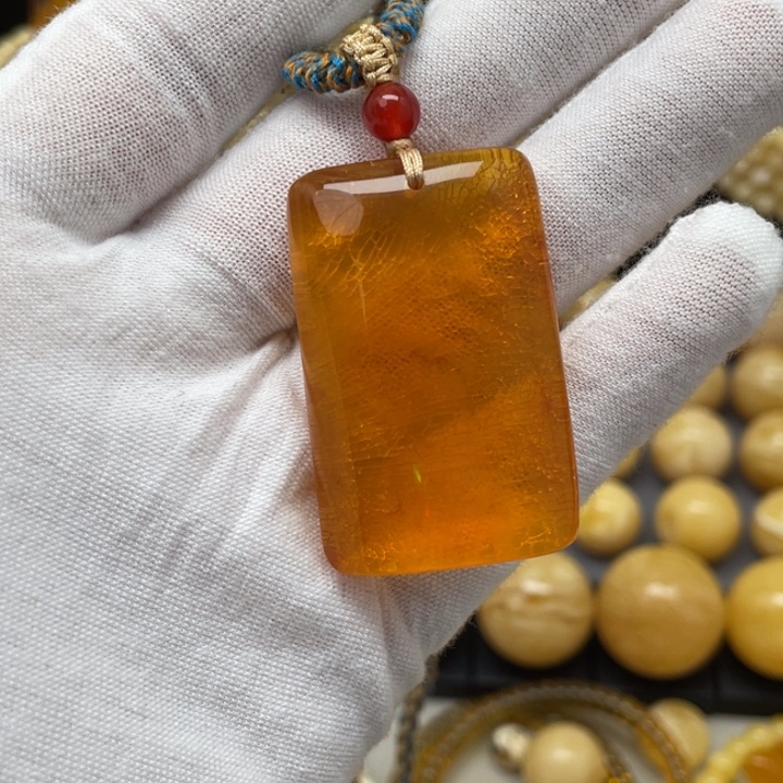 蜜蜡手链未镶嵌琥珀吊坠11