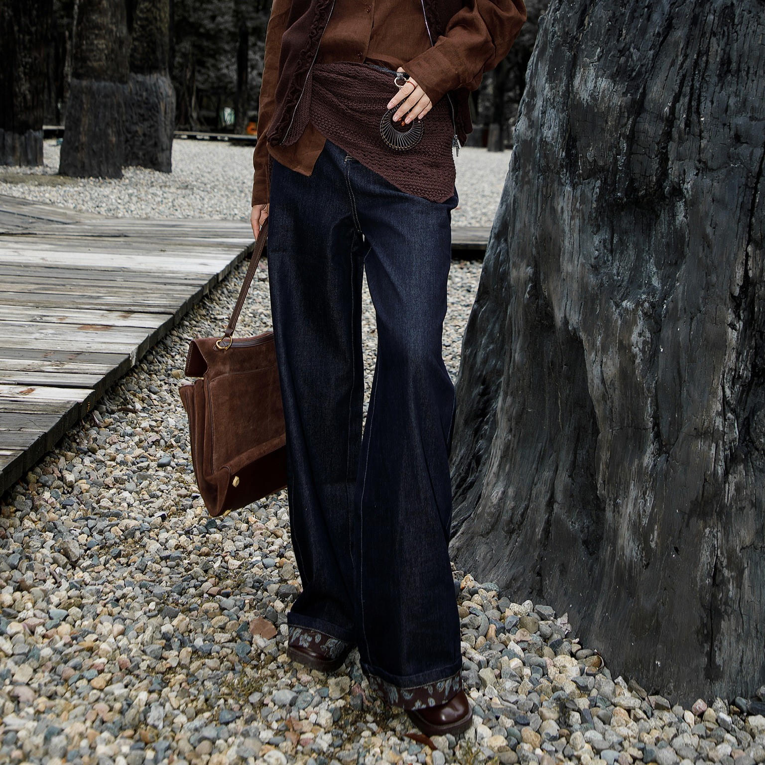 茜茜推荐设计师款牛仔直筒裤