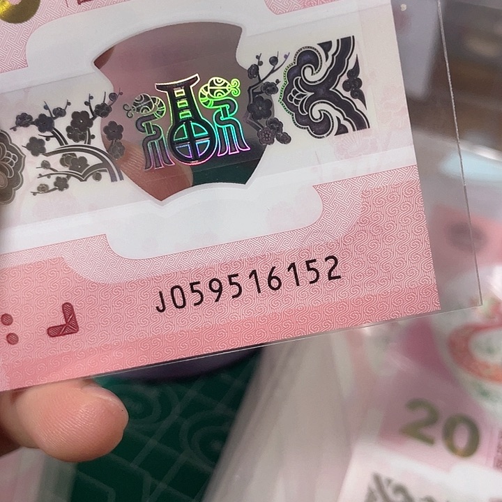 塑料2025年蛇纪念钞号码如图