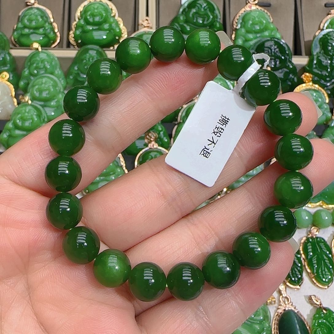 和田玉（碧玉）手链未镶嵌