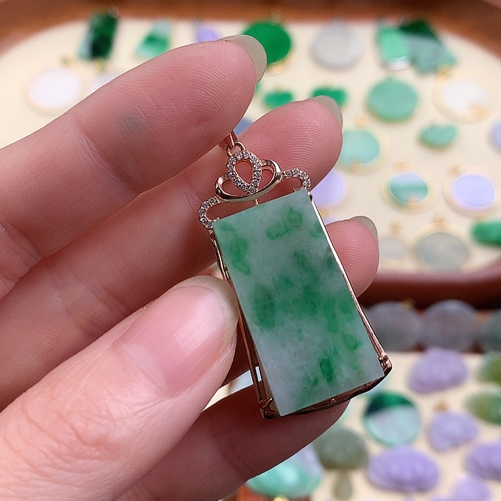 翡翠颈饰银S925镶嵌8743676567