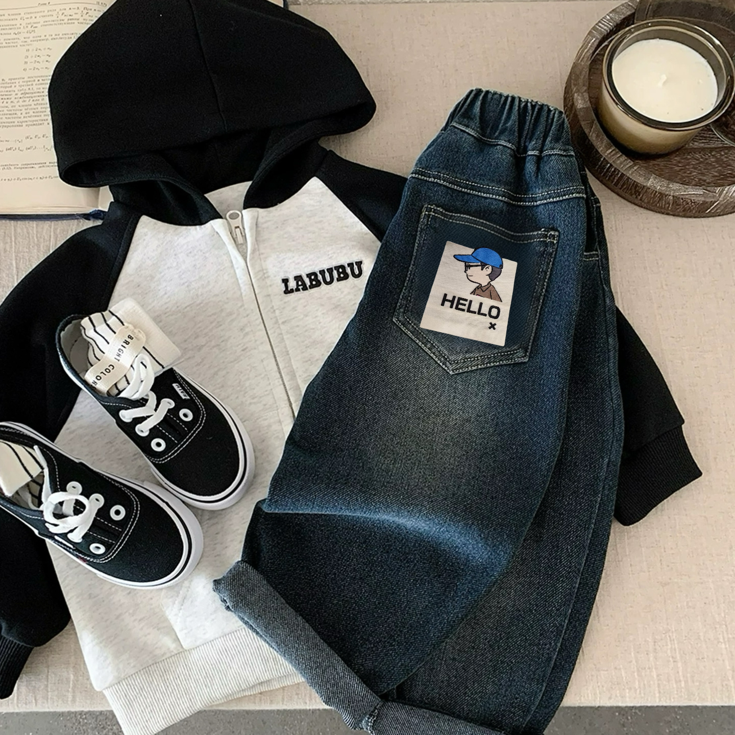 童装男童牛仔裤春秋季中小童宽松长裤儿童男孩宝宝帅气休闲裤潮流