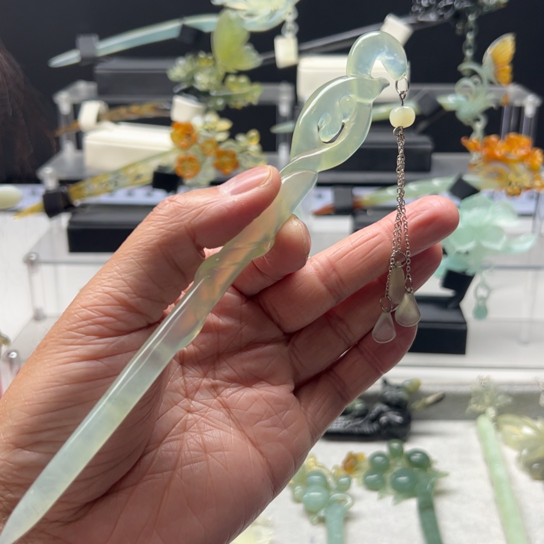 岫玉福利发簪未镶嵌