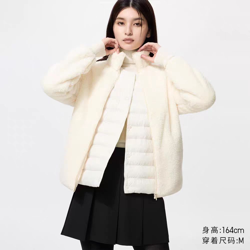 摇粒绒长绒女士保暖外套