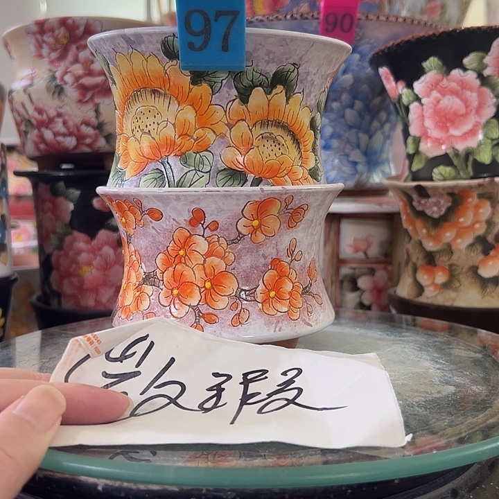 景德镇手绘花盆 满38包邮