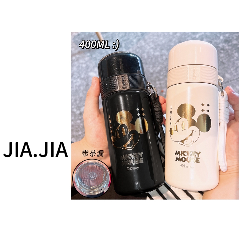 【佳佳】迪士尼草莓熊黑白金系列保温杯316内胆家用创意简约潮流