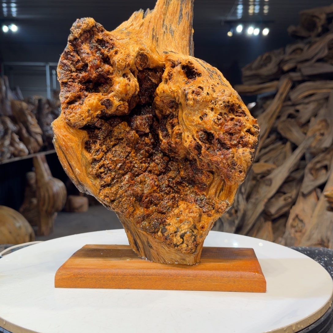 家***景木王一刀琥珀木摆件33