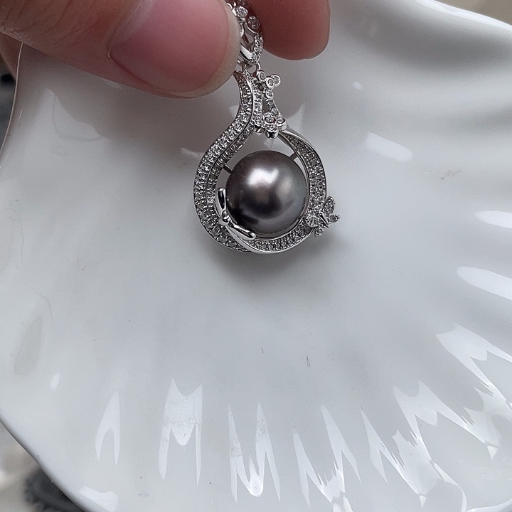 银S925镶嵌吊坠(不含链)海水珍珠