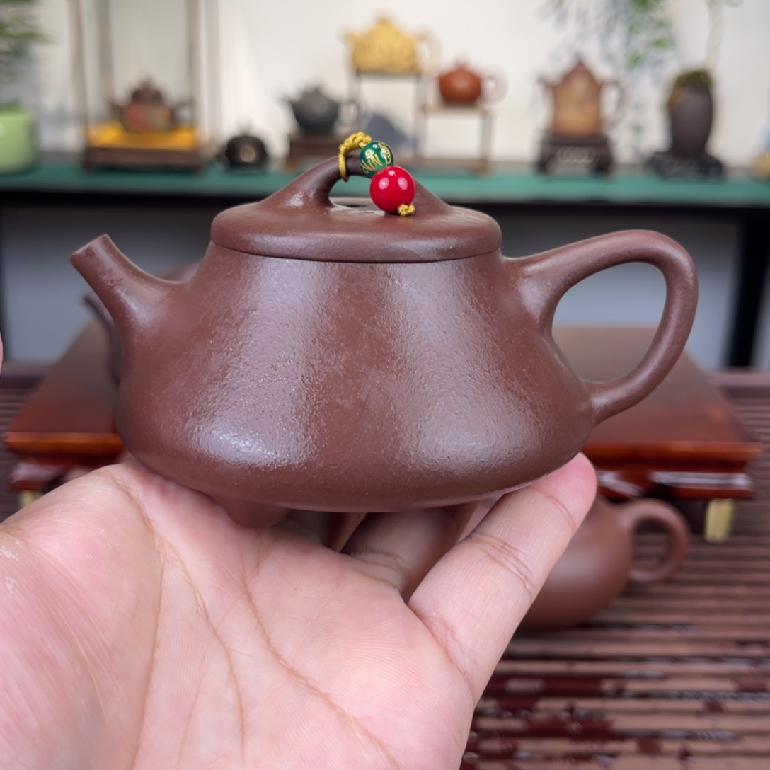 紫砂茶壶150毫升半手工紫泥子冶石瓢