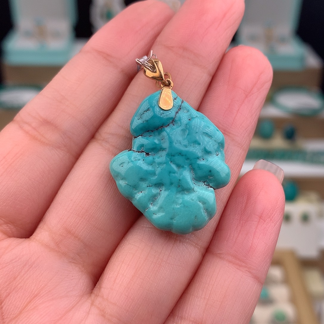 M***Y绿松石18K金镶嵌吊坠(不含链)