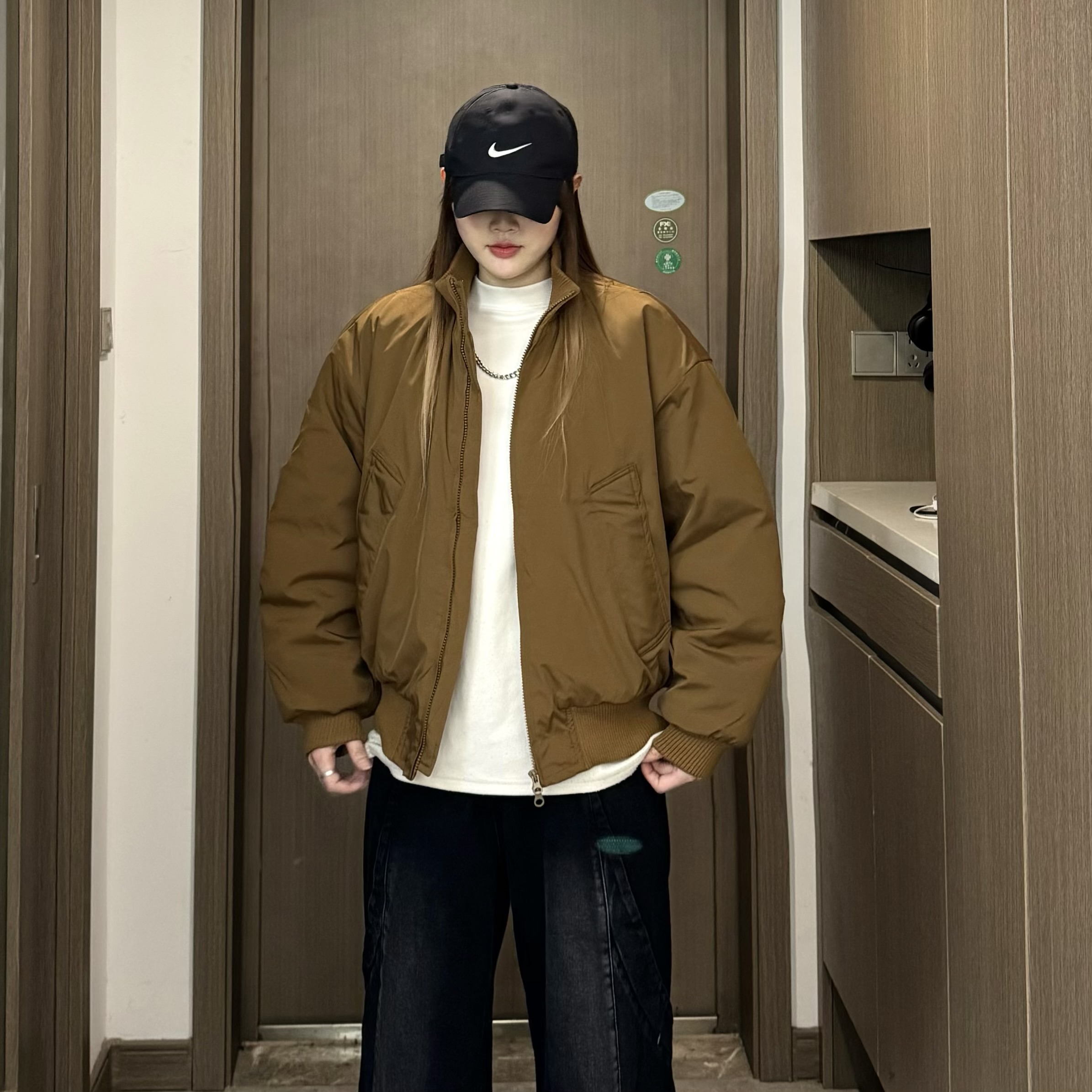 【美式棉服➕抗风防水】美式高街立领棒球棉服飞行夹克棉衣短款外套