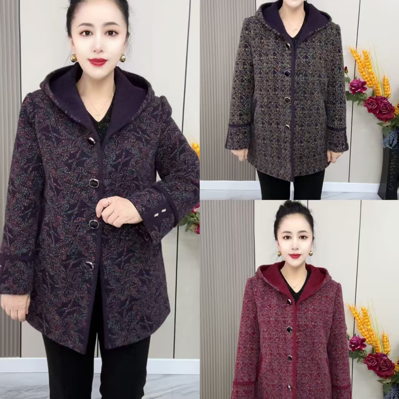 金丽内里加棉帽款外套