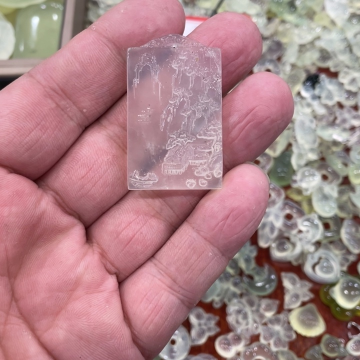 蛇纹石玉合金颈饰