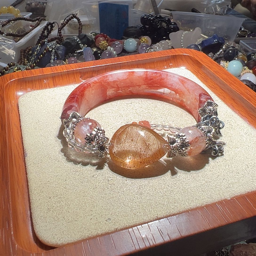 手链水晶14K金镶嵌水晶手链