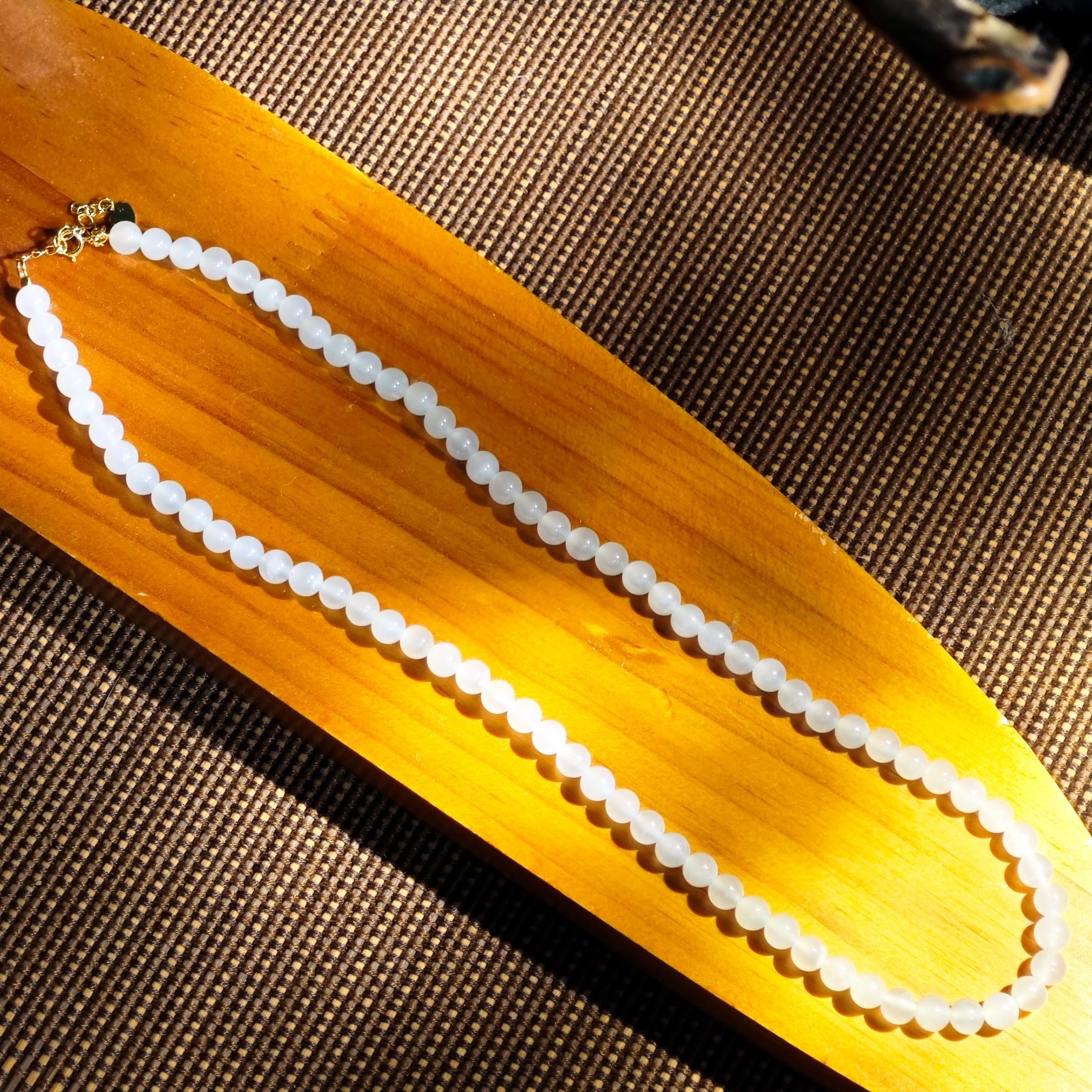 s925高冰白玉圆珠6mm项链长45cm 5184