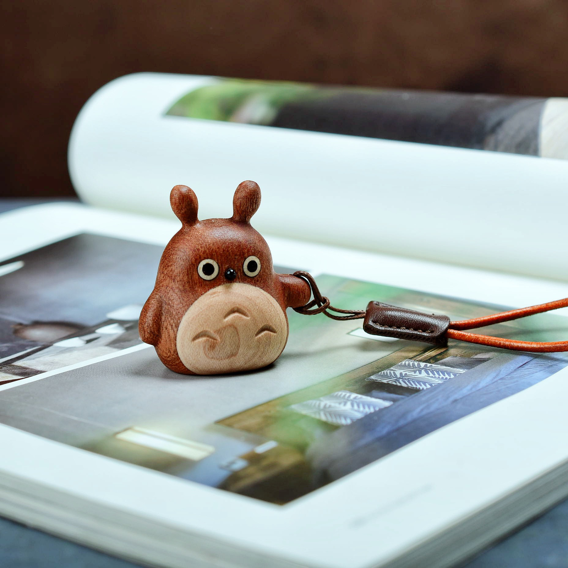 小龙猫咪挂件木创意高颜值手机链包包挂车车挂钥匙扣挂饰