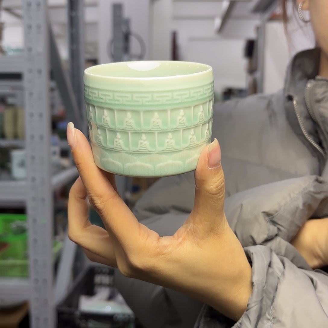 龙泉云间青瓷小米茶器