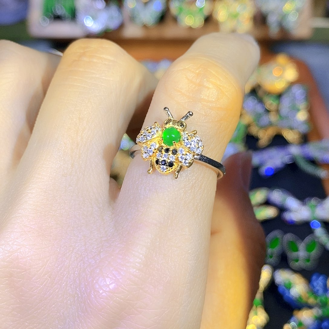 吊坠(不含链)银S925镶嵌翡翠