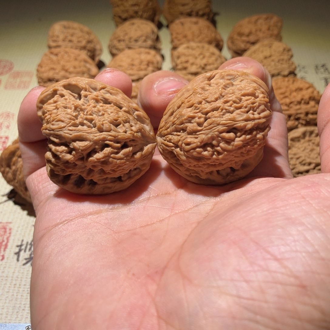 文玩核桃把件39尺全品天残脚天使之翼对歪涿鹿南疆石